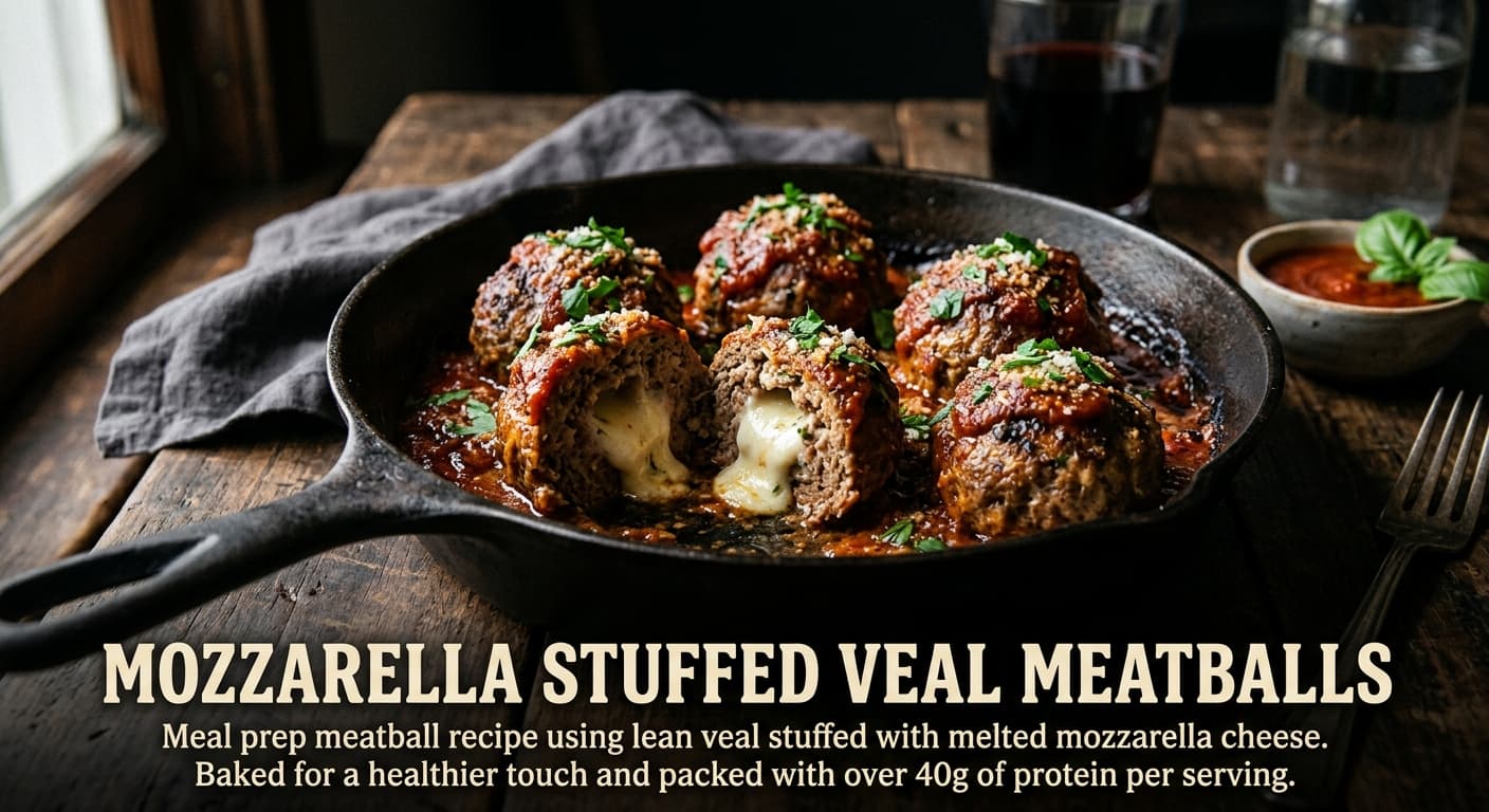 Mozzarella Stuffed Veal Meatballs