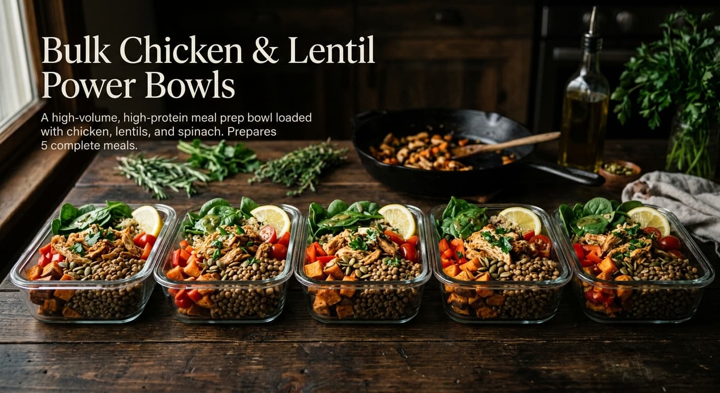 Bulk Chicken & Lentil Power Bowls