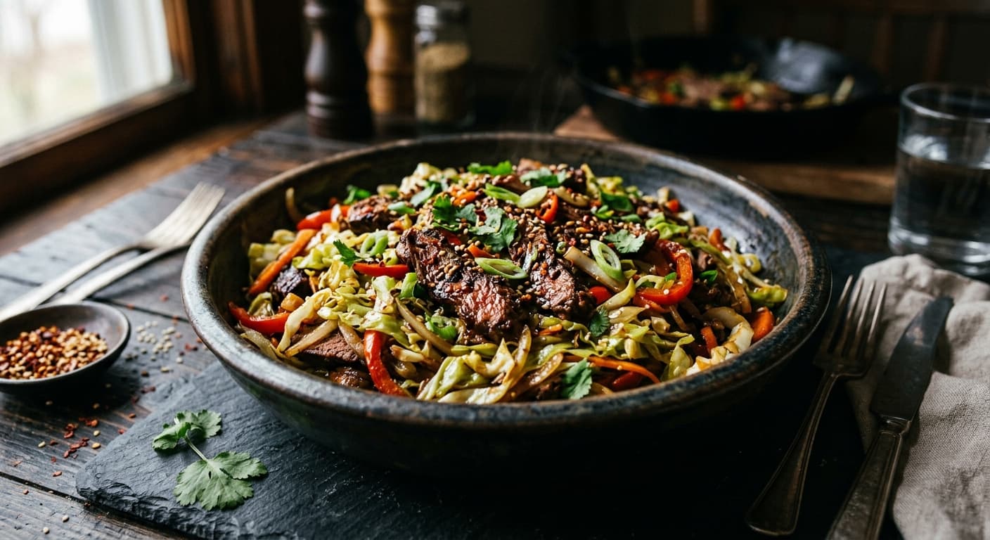 High-Protein Beef & Cabbage Stir-fry
