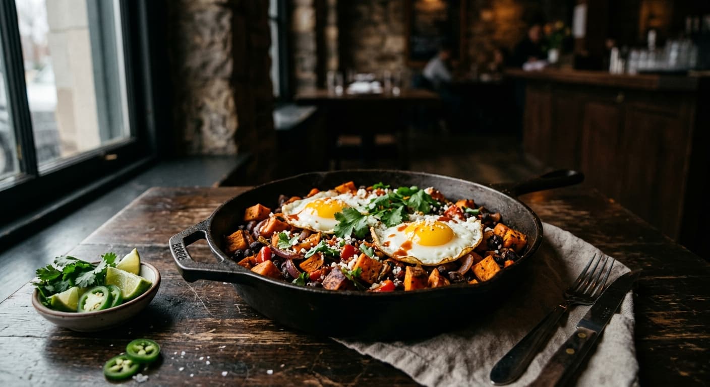 Sweet Potato & Black Bean Egg Hash