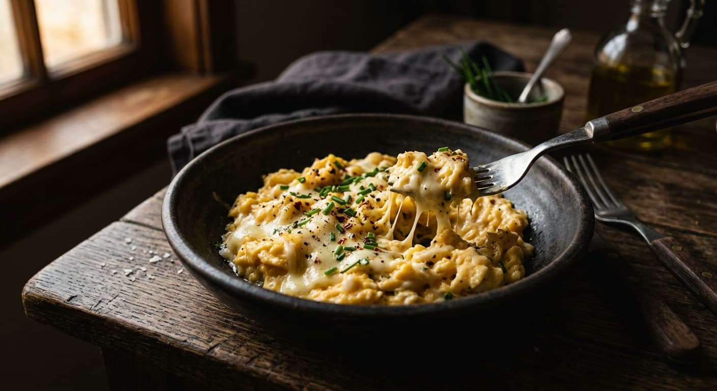 Scrambled Eggs with Mozzarella