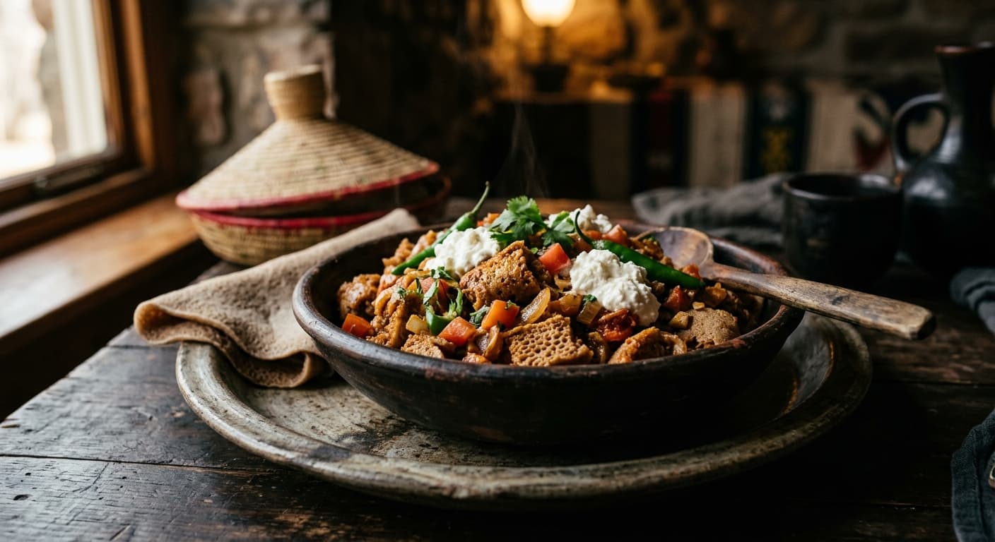 Injera Fitfit with Ayb