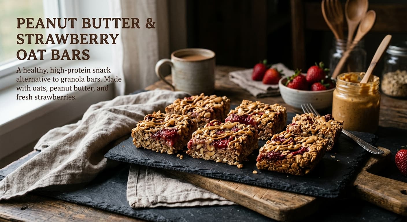 Peanut Butter & Strawberry Oat Bars